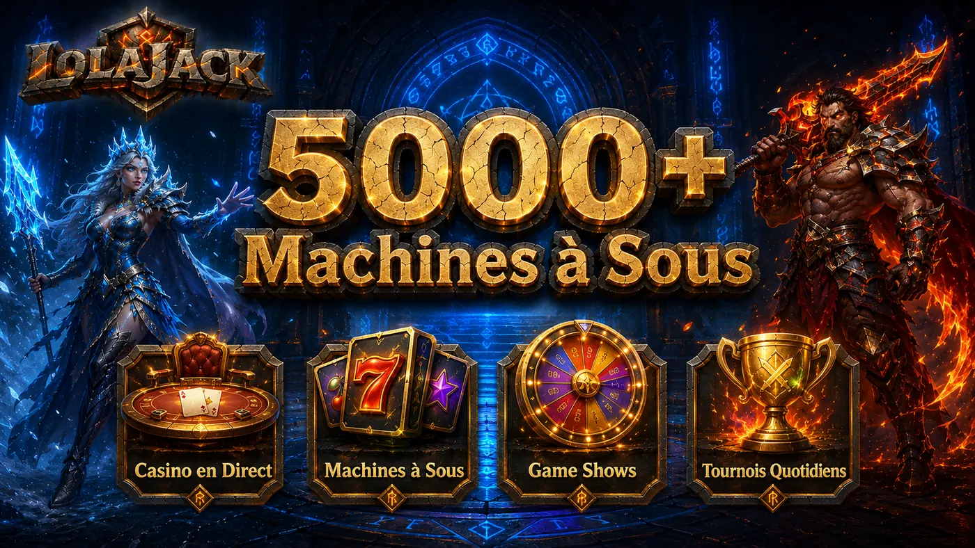 Plus de 5000 machines Ă sous, casino en direct, game shows et tournois quotidiens chez LolaJack